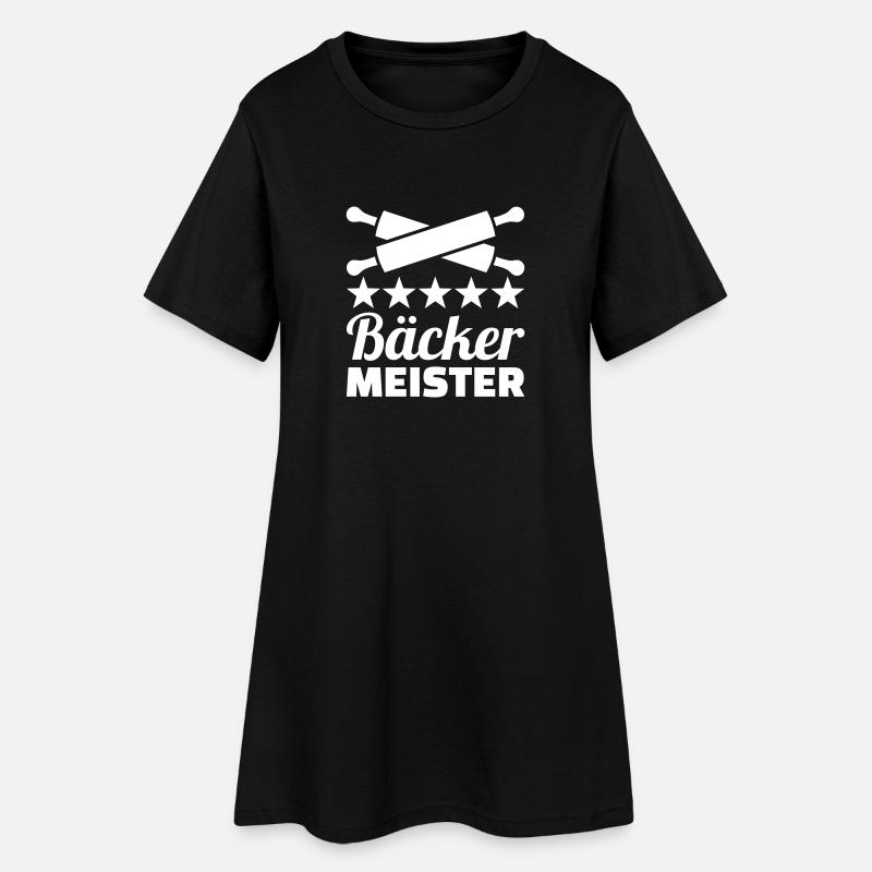 Bäcker - Frauen T-Shirt-Kleid - Schwarz