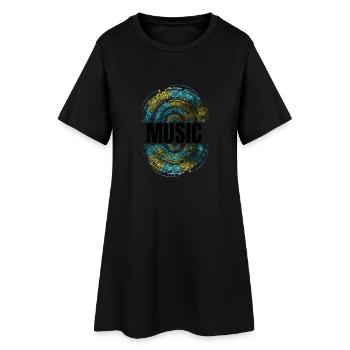 Music - Frauen T-Shirt-Kleid - Schwarz - Vorne