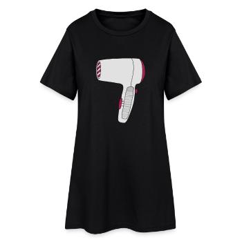 Föhn - Frauen T-Shirt-Kleid - Schwarz - Vorne