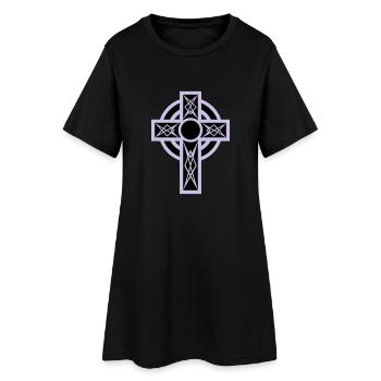 gothic_cross kreuz - Frauen T-Shirt-Kleid - Schwarz - Vorne