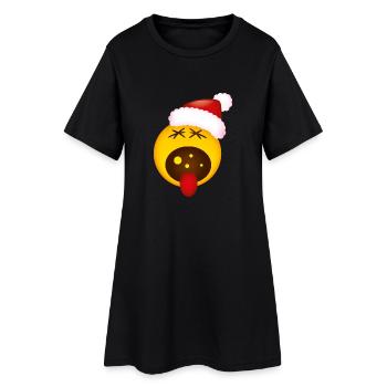 Smiley Christmas Scream - Frauen T-Shirt-Kleid - Schwarz - Vorne