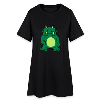 süß niedlich oger ork troll komisch lustig monster - Frauen T-Shirt-Kleid - Schwarz - Vorne