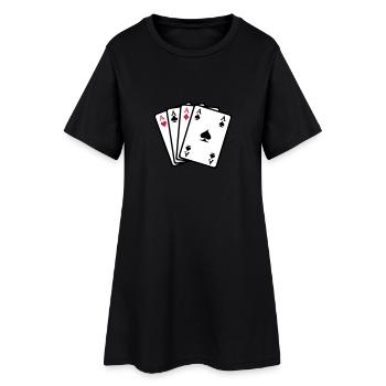 Poker - Robe T-shirt Femme - noir - Devant