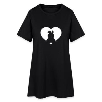 Heartbunny - Frauen T-Shirt-Kleid - Schwarz - Vorne