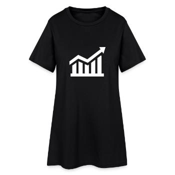 Diagramm - Frauen T-Shirt-Kleid - Schwarz - Vorne