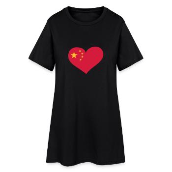 China Herz; Heart China - Robe T-shirt Femme - noir - Devant