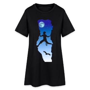 Escalade de nuit - Robe T-shirt Femme - noir - Devant