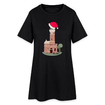 Noël, Phare de Kiel Holtenau - Robe T-shirt Femme - noir - Devant