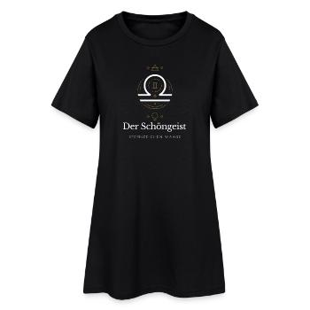 Der Schöngeist - Sternzeichen Waage - Frauen T-Shirt-Kleid - Schwarz - Vorne
