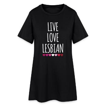 Vivre. Amour. Lesbienne. - Robe T-shirt Femme - noir - Devant