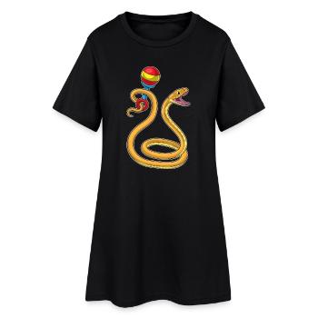 Schlange Musiker Rassel Musik - Frauen T-Shirt-Kleid - Schwarz - Vorne