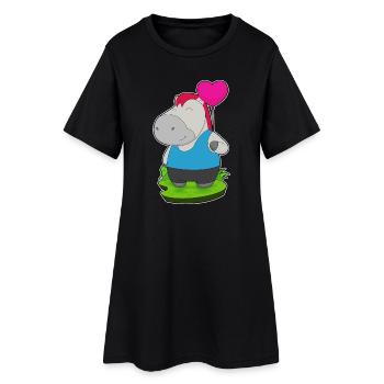 Ballon de cheval - Robe T-shirt Femme - noir - Devant