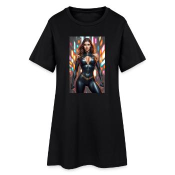 Super-héroïne d’anime - Robe T-shirt Femme - noir - Devant