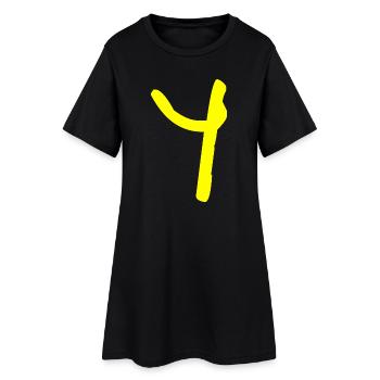Buchstabe Y - Frauen T-Shirt-Kleid - Schwarz - Vorne