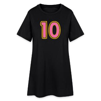 10. 10 ANS. 10e ANNIVERSAIRE. ANNIVERSAIRE 10 ANS. - Robe T-shirt Femme - noir - Devant