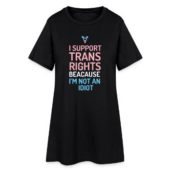 Je soutiens les droits des trans - Robe T-shirt Femme - noir - Devant