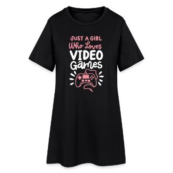 Gaming Gamer Girl - Frauen T-Shirt-Kleid - Schwarz - Vorne
