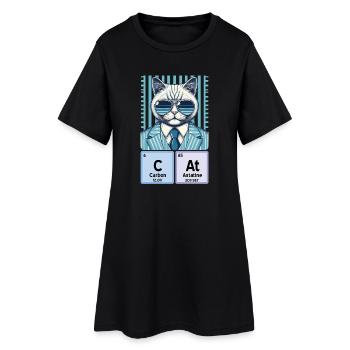 Chemistry Cat : Le catalyseur cool - Robe T-shirt Femme - noir - Devant