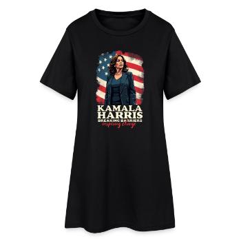 Kamala Harris : Briser les barrières, inspirer le changement - Robe T-shirt Femme - noir - Devant