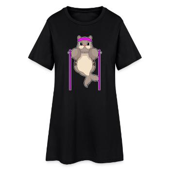 Phoque Bodybuilder Tractions Musculation - Robe T-shirt Femme - noir - Devant
