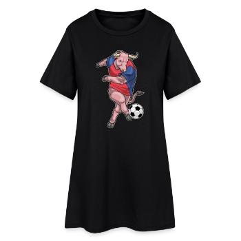 Taureau Joueur de Football Football - Robe T-shirt Femme - noir - Devant