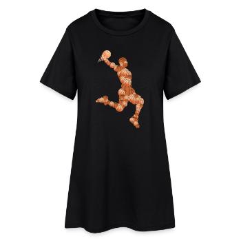 Abstract Basketball Pattern - Women’s T-Shirt Dress - black - Front