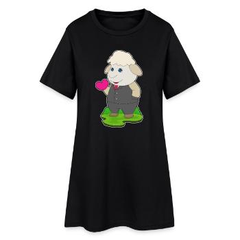 Mouton Marié Costume Mariage - Robe T-shirt Femme - noir - Devant