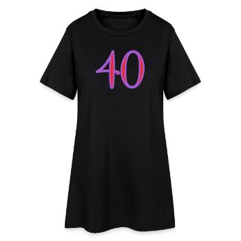40. 40 ANS. 40e ANNIVERSAIRE. ANNIVERSAIRE 40 ANS. - Robe T-shirt Femme - noir - Devant