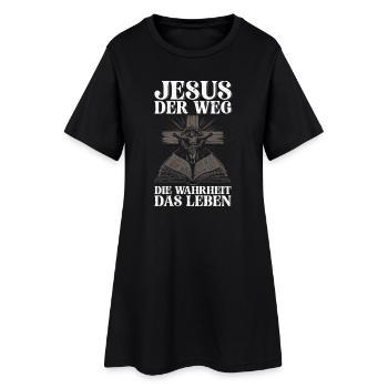 Jesus Der Weg Die Wahrheit Das Leben Gott Christus - Frauen T-Shirt-Kleid - Schwarz - Vorne