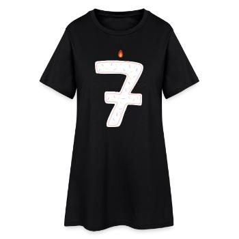 Bougie d’anniversaire fantaisiste numéro sept - Robe T-shirt Femme - noir - Devant
