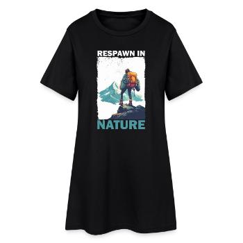Alpiniste avec sac à dos dans les montagnes Jeux - Robe T-shirt Femme - noir - Devant