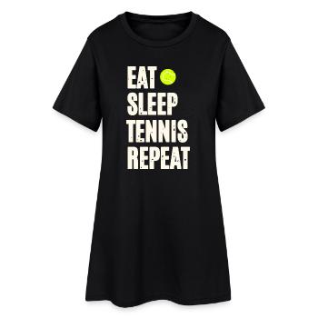 Manger dormir Tennis Répéter - Robe T-shirt Femme - noir - Devant