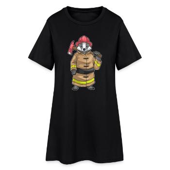 Badger Firefighter Axe Fire Brigade - Women’s T-Shirt Dress - black - Front