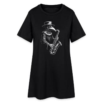 Plague Doctor joue du saxophone - Robe T-shirt Femme - noir - Devant