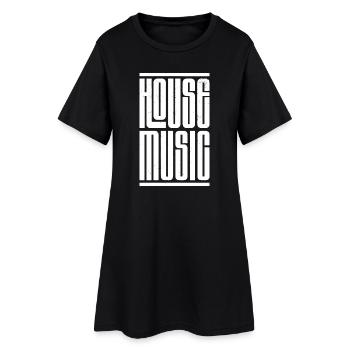 house music bold logo - Women’s T-Shirt Dress - black - Front