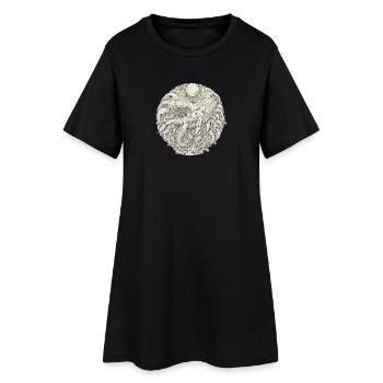 Les sirènes de l’Étreinte océanique - Robe T-shirt Femme - noir - Devant