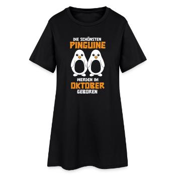 Oktober Geburtstag Pinguin Spruch Lustig - Frauen T-Shirt-Kleid - Schwarz - Vorne