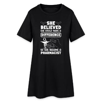 Pharmacien Technicien Pharmaceutique - Robe T-shirt Femme - noir - Devant