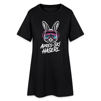 Après-ski bunny hut fun Skier ski bunny - Robe T-shirt Femme - noir - Devant