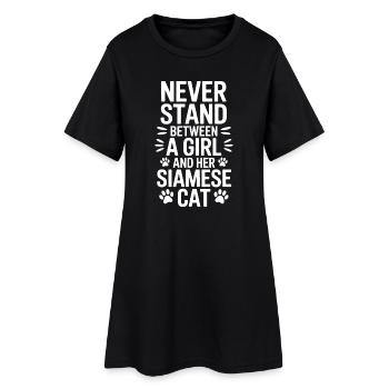 Siamese Cat Sayings Cat Funny Siamese Cat Gift - Women’s T-Shirt Dress - black - Front