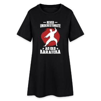 Ne sous-estimez jamais un vieux karatéka - Robe T-shirt Femme - noir - Devant