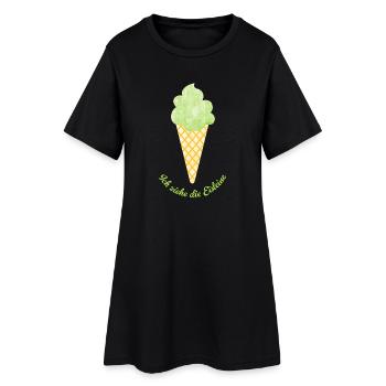 Eis grün Pistazie Pause Sommer coole Quotes Waffel - Frauen T-Shirt-Kleid - Schwarz - Vorne