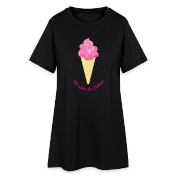Eis Auszeit coole Quotes Waffel pink Fan Sommer - Frauen T-Shirt-Kleid - Schwarz - Vorne