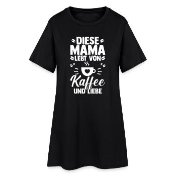 Kaffee Kaffeeliebhaber Mutter Mama - Frauen T-Shirt-Kleid - Schwarz - Vorne