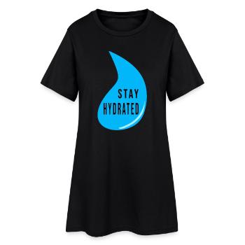 Conception de gouttes d’eau Stay Hydrate – Devis de fitness - Robe T-shirt Femme - noir - Devant