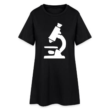 Mikroskop Wissenschaft Symbol Geschenk - Frauen T-Shirt-Kleid - Schwarz - Vorne