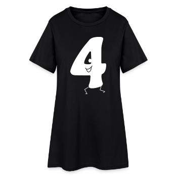 Funny Four : Minimal Numeral 4 | Quatrième - Robe T-shirt Femme - noir - Devant