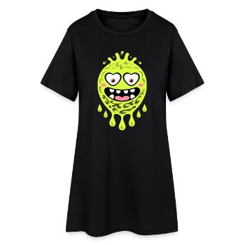 Monstre effrayant drôle avec des yeux en cœur - Robe T-shirt Femme - noir - Devant