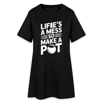Les potiers fabriquent une poterie en pot - Robe T-shirt Femme - noir - Devant