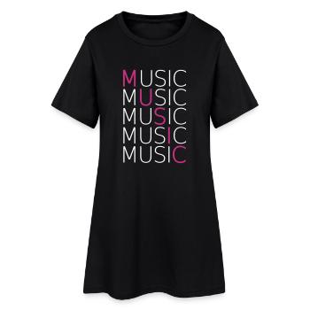 MUSIC - Frauen T-Shirt-Kleid - Schwarz - Vorne